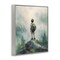 Stupell Industries Boy Adventurer Atop Mountain Framed Giclee, design by Arlington Prints